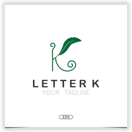 letter k feather logo premium elegant template vector eps 10のイラスト素材