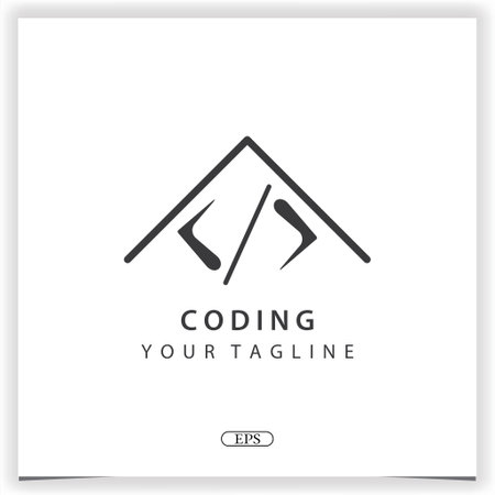 house coding or programmer logo premium elegant template vector eps 10のイラスト素材
