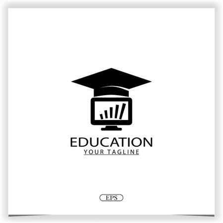online education logo premium elegant template design vector eps 10のイラスト素材
