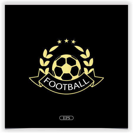 luxury gold football logo premium elegant template vector eps 10のイラスト素材
