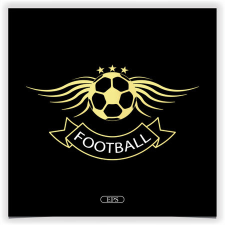 luxury gold football logo premium elegant template vector eps 10のイラスト素材
