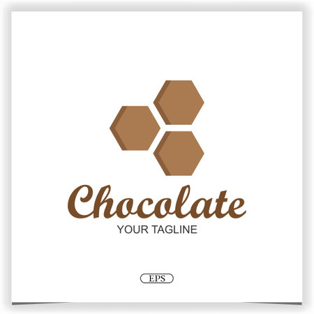hexagon chocolate logo design premium elegant template vector eps 10のイラスト素材
