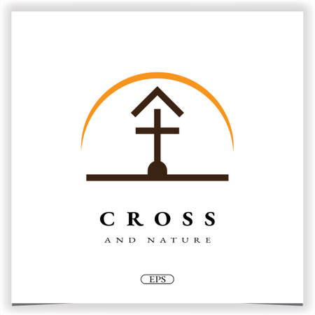 Nature church christian house  logo design premium elegant template vector eps 10のイラスト素材