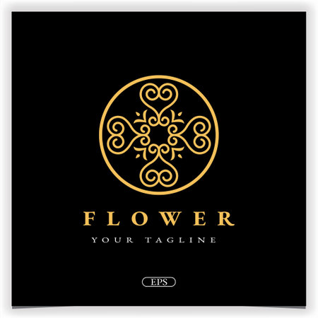 Luxury gold flower vintage logo design premium elegant template vector eps 10のイラスト素材