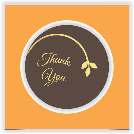 natural gold thank you circle seller label logo premium elegant template vector eps 10のイラスト素材