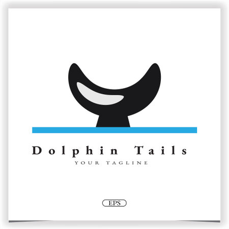Dolphin tails logo premium elegant template vector eps 10のイラスト素材