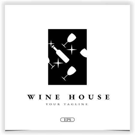 wine house logo premium elegant template vector eps 10のイラスト素材