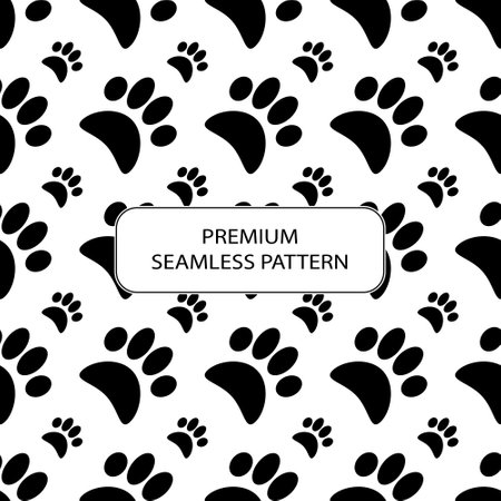 dog footprints pet seamless pattern abstract premium vector designのイラスト素材