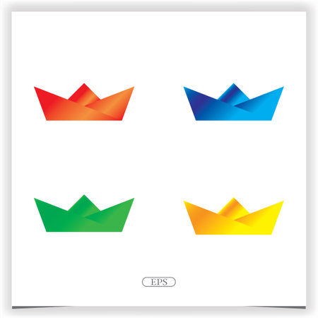 Paper boat, ship origami logo design logo premium elegant template vector eps 10のイラスト素材