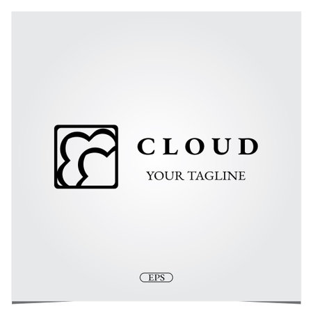 Square outline cloud Logo design logo premium elegant template vector eps 10のイラスト素材