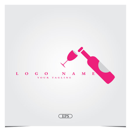 Wine glass and grapes vintage logo premium elegant template vector eps 10のイラスト素材