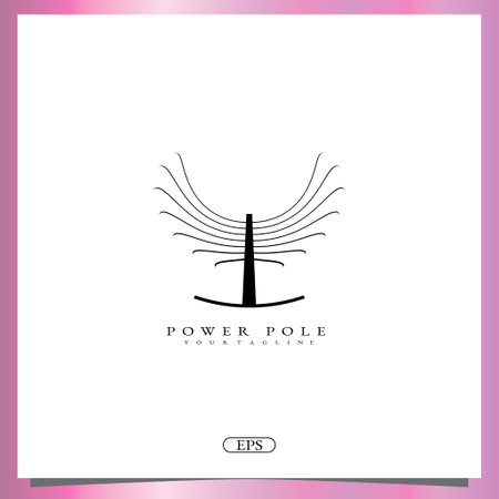 outline power pole  logo premium elegant template vector eps 10のイラスト素材