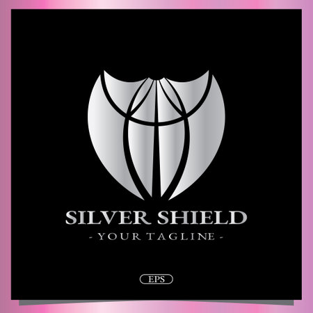 silver shield logo premium elegant template vector eps 10のイラスト素材