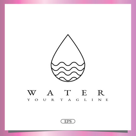 outline water logo premium elegant template vector eps 10のイラスト素材