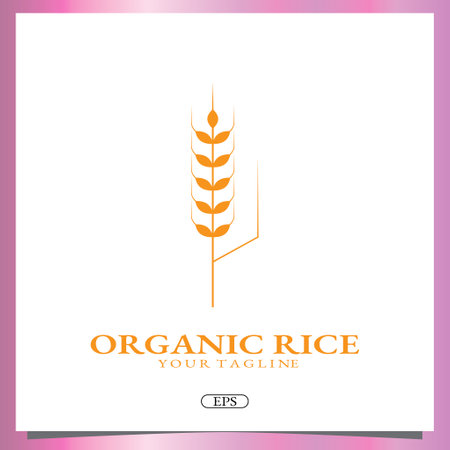 organic rice logo premium elegant template vector eps 10のイラスト素材