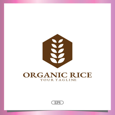 organic rice logo premium elegant template vector eps 10のイラスト素材