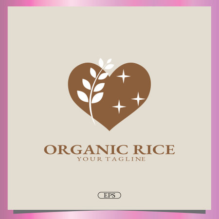 organic rice logo premium elegant template vector eps 10のイラスト素材
