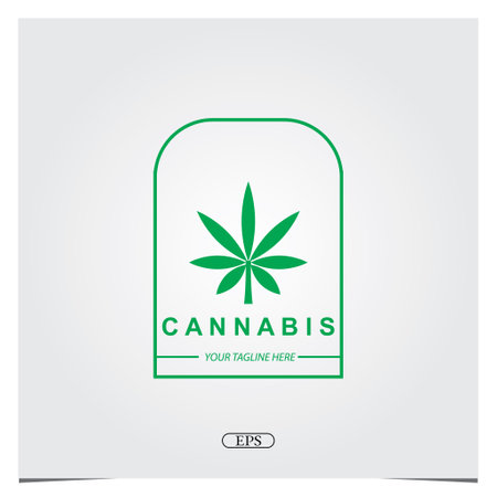 green cannabis logo premium elegant template vector eps 10のイラスト素材