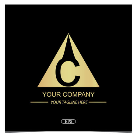 Luxury gold letter AC CA C triangle logo premium elegant template vector eps 10のイラスト素材