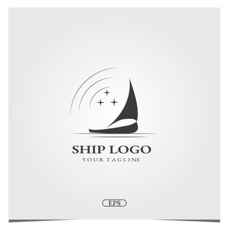 Dhow ship logo premium elegant template vector eps 10のイラスト素材