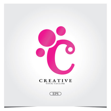 Letter C outline logo premium elegant template vector eps 10のイラスト素材