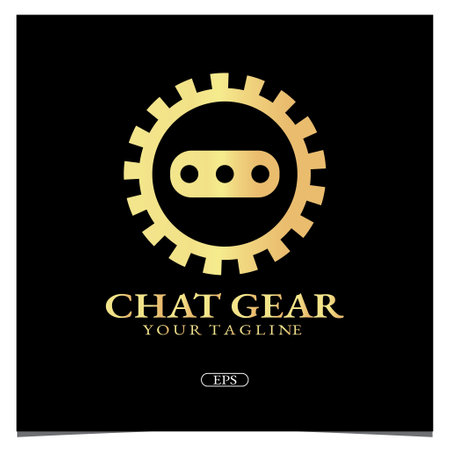 Luxury gold chat gear  logo premium elegant template vector eps 10のイラスト素材