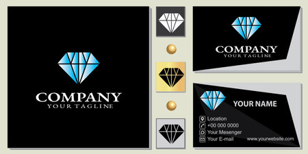 Luxury diamond logo premium template with elegant business card vector eps 10のイラスト素材