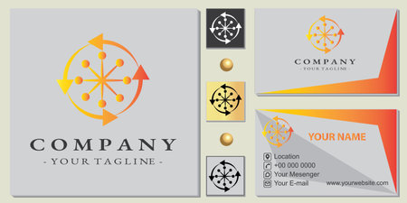 Circle arrow  logo premium template with elegant business card vector eps 10のイラスト素材