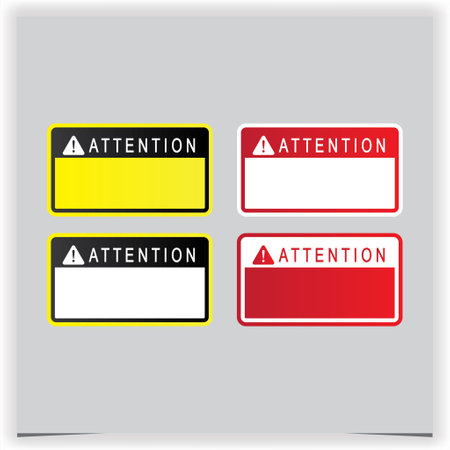 Vector attention sign set illustration premium design vector eps10のイラスト素材