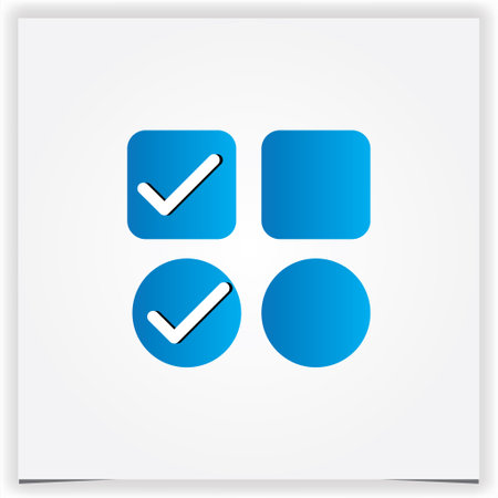 Vector blue check mark icon check list icon illustration premium design vector eps10のイラスト素材