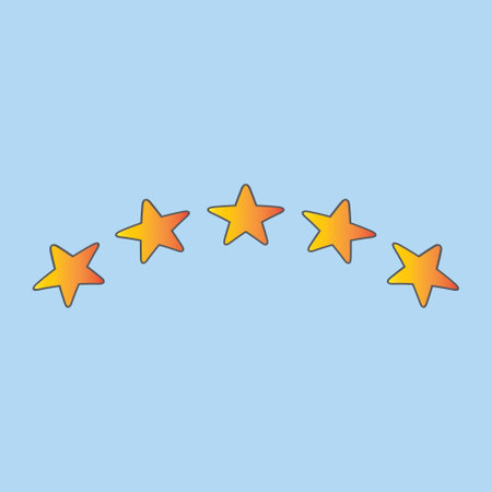 Vector five stars icon on blue background rating review icon for website and mobile apps illustration premium design vector eps10のイラスト素材