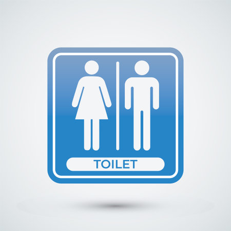 Blue toilet signs on white backgroundのイラスト素材