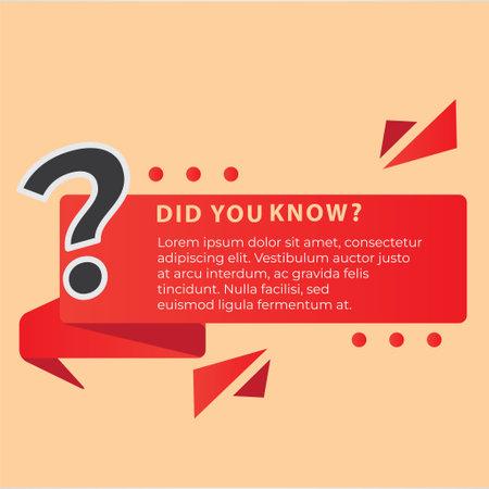 A red poster with a orange background that says did you knowのイラスト素材