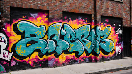 Mural art at East Williamsburg in Brooklyn. Outdoor art gallery known as the Bushwick Collective has most diverse collection of street art in Brooklynの素材