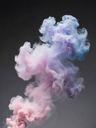 Colorful cloud of smoke on a black background. Abstract background.の素材