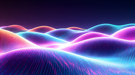 3d render, abstract background with dynamic waves, computer generated illustrationの素材