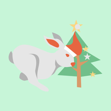 christmas rabbitのイラスト素材