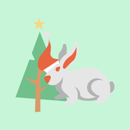 christmas rabbitのイラスト素材