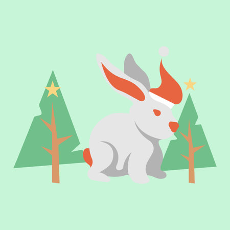 christmas rabbitのイラスト素材