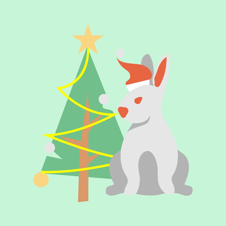 christmas rabbitのイラスト素材