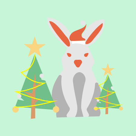 christmas rabbitのイラスト素材