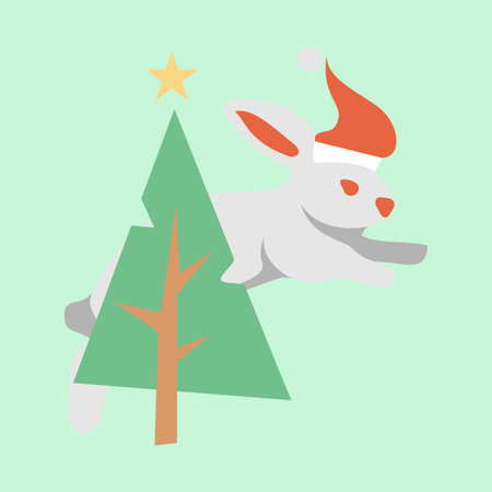 christmas rabbitのイラスト素材