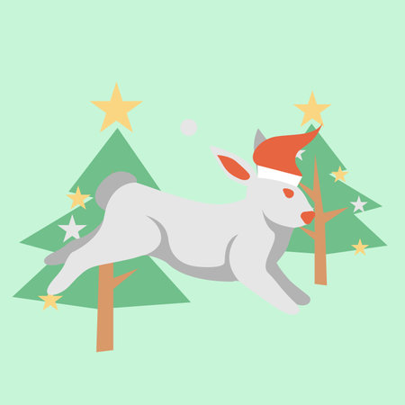 christmas rabbitのイラスト素材