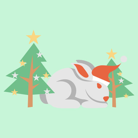 christmas rabbitのイラスト素材