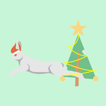 christmas rabbitのイラスト素材