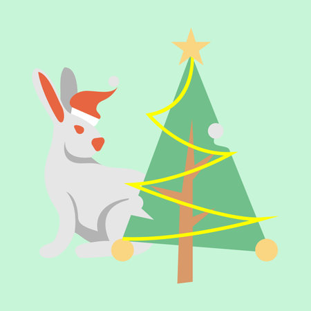 christmas rabbitのイラスト素材