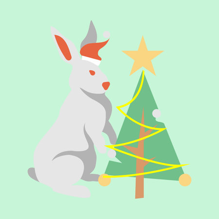 christmas rabbitのイラスト素材