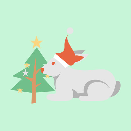 christmas rabbitのイラスト素材