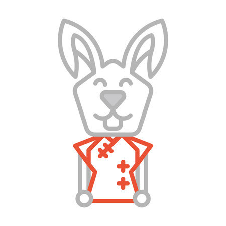 icon girl rabbit symbol new yearのイラスト素材