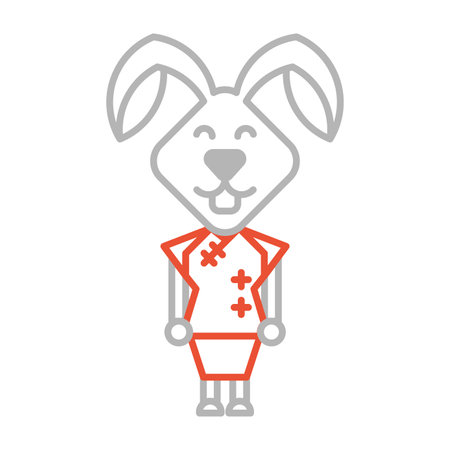 icon girl rabbit symbol new yearのイラスト素材